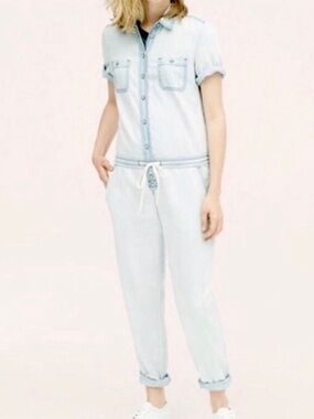 Loft Lou & Grey Light Wash Denim Jumpsuit Jeans - Casual Utility Style